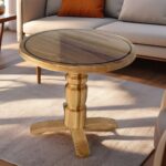 Mesa Circular de Madera Bicolor